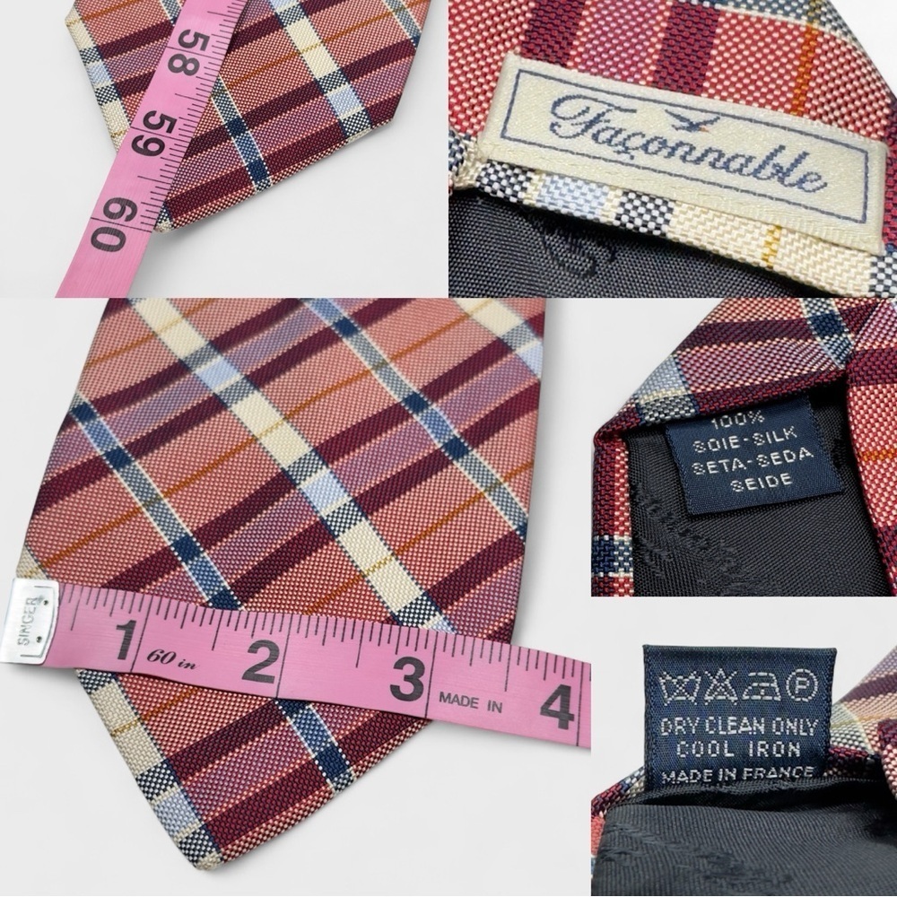 Lot of 6 - Faconnable Luxury Men’s Necktie 100% Silk Made In Italy & France - Picture 16 of 16